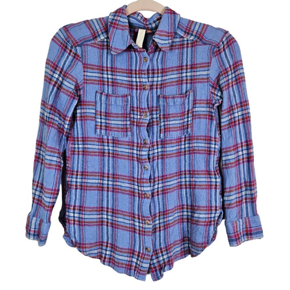 Anthropologie Pilcro Wool Blend Plaid Flannel Button Down Shirt S OB1227013